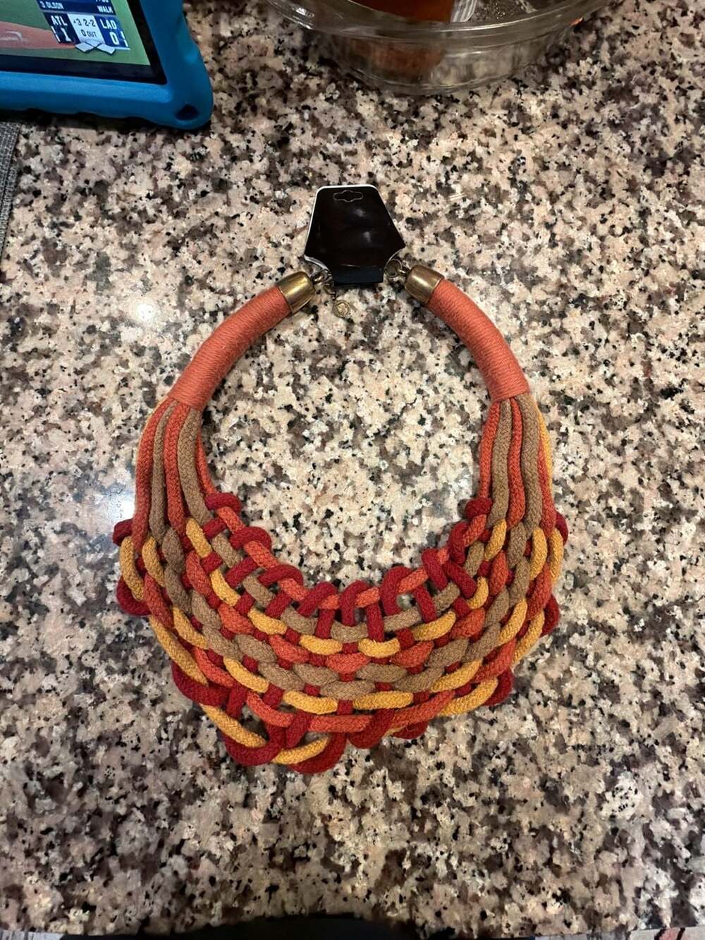 Unbranded Woven Rope Statement Necklace Fall Colors